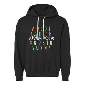 ABC Elemeno Kindergarten Teacher Cute Gifts Back to School Garment-Dyed Fleece Hoodie