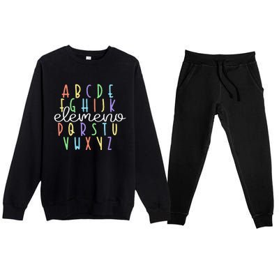 ABC Elemeno Kindergarten Teacher Cute Gifts Back to School Premium Crewneck Sweatsuit Set