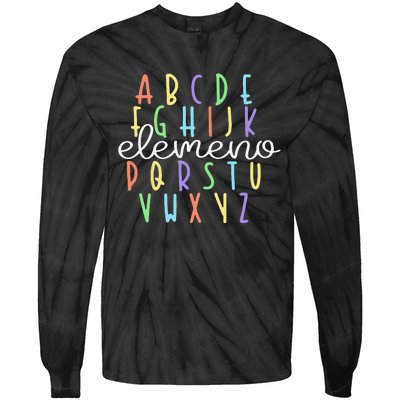 ABC Elemeno Kindergarten Teacher Cute Gifts Back to School Tie-Dye Long Sleeve Shirt