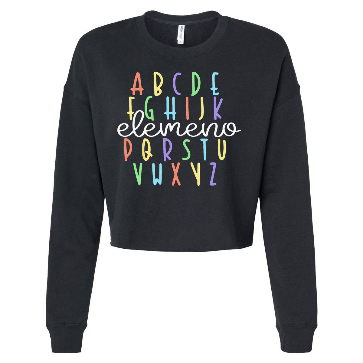 ABC Elemeno Kindergarten Teacher Cute Gifts Back to School Cropped Pullover Crew