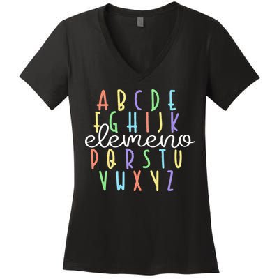 ABC Elemeno Kindergarten Teacher Cute Gifts Back to School Women's V-Neck T-Shirt