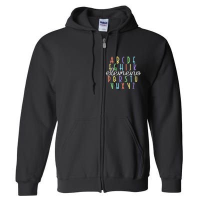 ABC Elemeno Kindergarten Teacher Cute Gifts Back to School Full Zip Hoodie