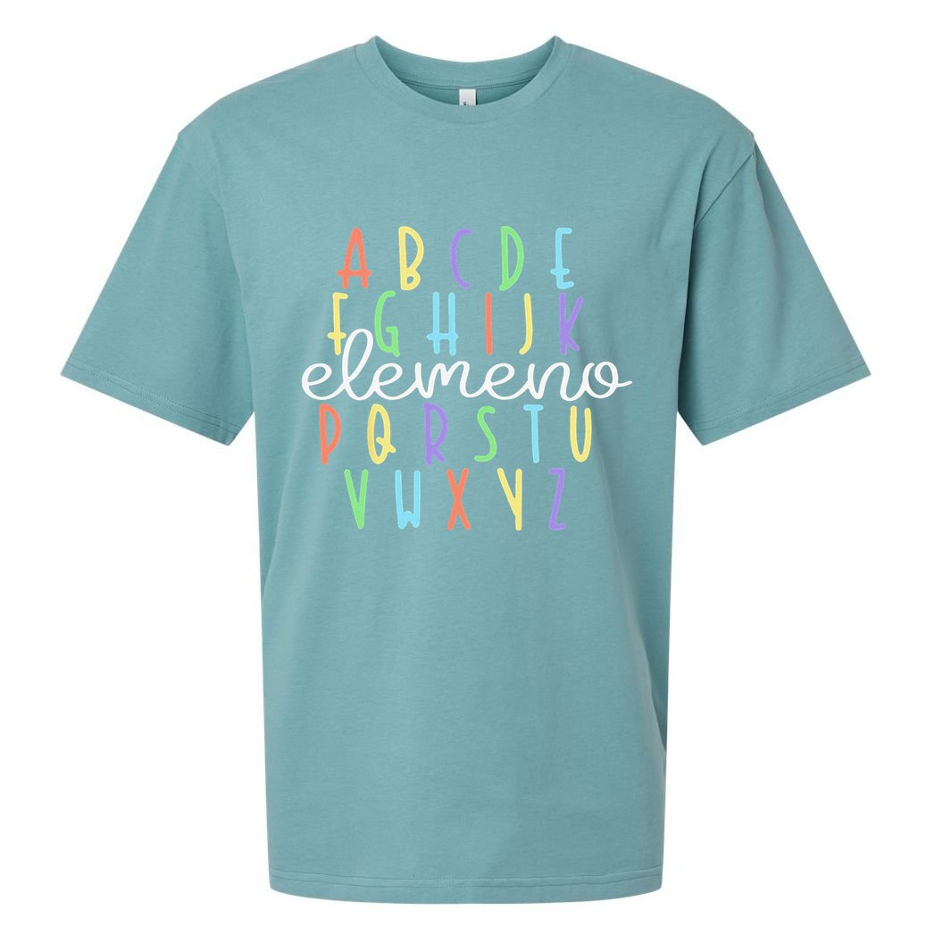 ABC Elemeno Kindergarten Teacher Cute Gifts Back to School Sueded Cloud Jersey T-Shirt
