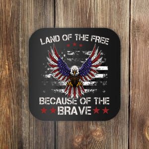 America Eagle Land Of The Free Because Of The Brave Coaster