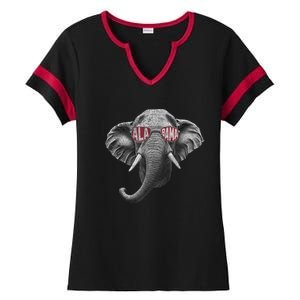 Alabama Elephant Lovers Ladies Halftime Notch Neck Tee