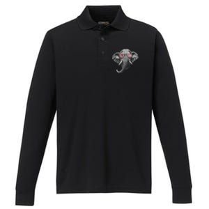 Alabama Elephant Lovers Performance Long Sleeve Polo