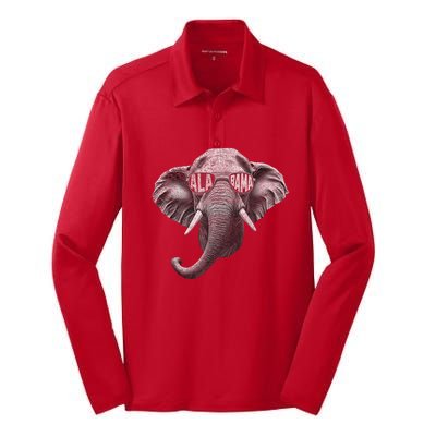 Alabama Elephant Lovers Silk Touch Performance Long Sleeve Polo