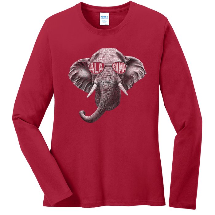 Alabama Elephant Lovers Ladies Long Sleeve Shirt