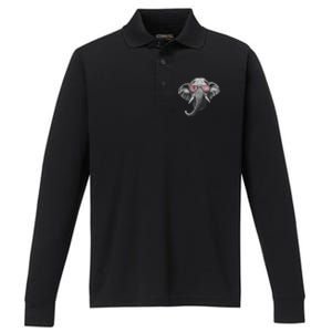 Alabama Elephant Lovers Performance Long Sleeve Polo