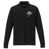 Alabama Elephant Lovers Performance Long Sleeve Polo