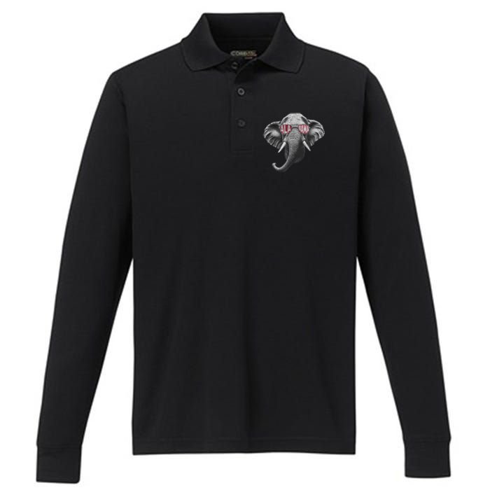 Alabama Elephant Lovers Performance Long Sleeve Polo