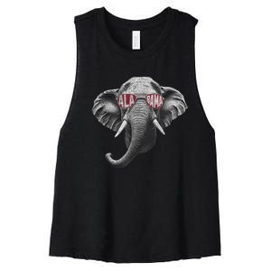 Alabama Elephant Lovers Women's Racerback Cropped Tank