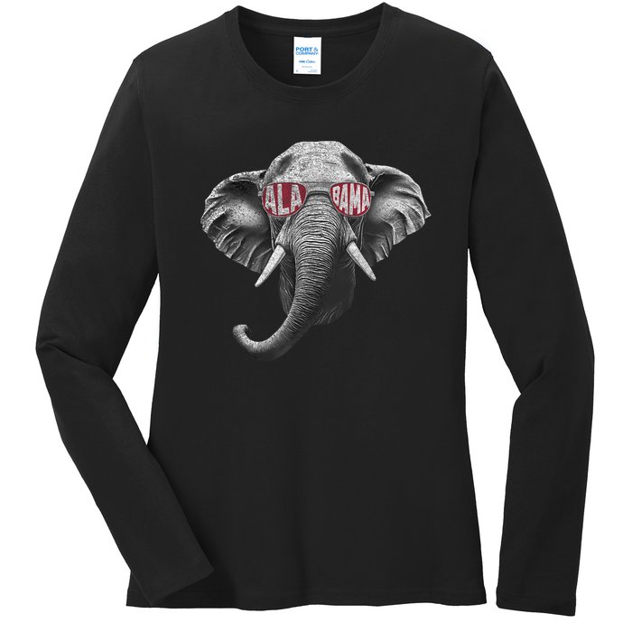 Alabama Elephant Lovers Ladies Long Sleeve Shirt