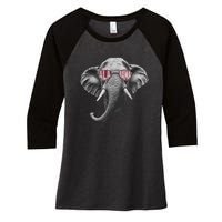 Alabama Elephant Lovers Women's Tri-Blend 3/4-Sleeve Raglan Shirt