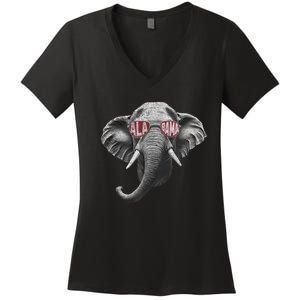 Alabama Elephant Lovers Women's V-Neck T-Shirt