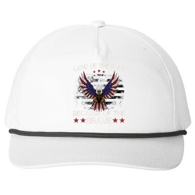 America Eagle Land Of The Free Because Of The Brave Snapback Five-Panel Rope Hat