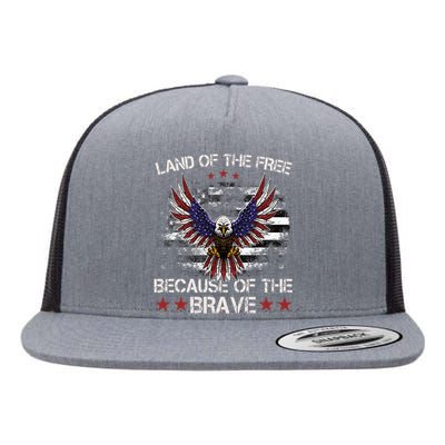 America Eagle Land Of The Free Because Of The Brave Flat Bill Trucker Hat