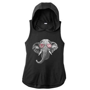 Alabama Elephant Lovers Ladies PosiCharge Tri-Blend Wicking Draft Hoodie Tank