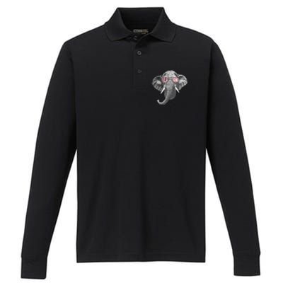 Alabama Elephant Lovers Performance Long Sleeve Polo