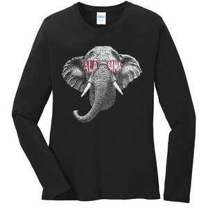 Alabama Elephant Lovers Ladies Long Sleeve Shirt