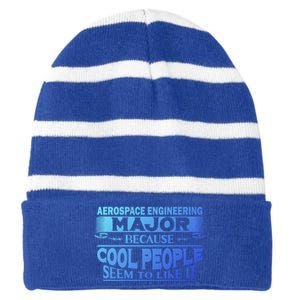 Aerospace Engineering Major Cool People Like It College Gift Meaningful Gift Striped Beanie with Solid Band