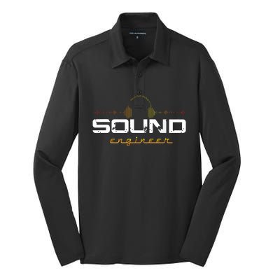 Audio Engineer Music Production Sound Engineer Disc Jockey Silk Touch Performance Long Sleeve Polo