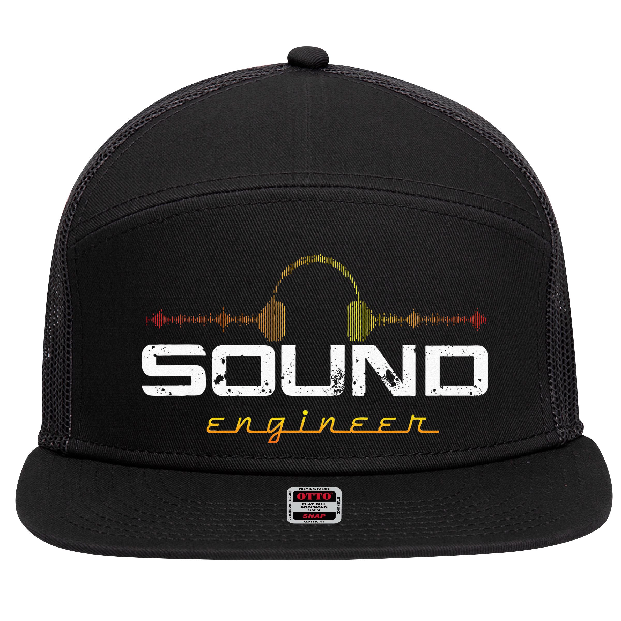 Audio Engineer Music Production Sound Engineer Disc Jockey 7 Panel Mesh Trucker Snapback Hat