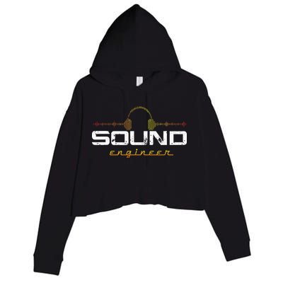 Audio Engineer Music Production Sound Engineer Disc Jockey Crop Fleece Hoodie