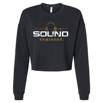 Audio Engineer Music Production Sound Engineer Disc Jockey Cropped Pullover Crew