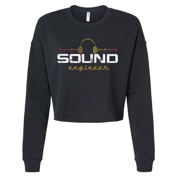 Audio Engineer Music Production Sound Engineer Disc Jockey Cropped Pullover Crew