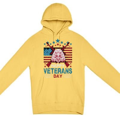 America Eagle Military Patriotic Veterans Day Gift Premium Pullover Hoodie