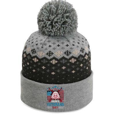 America Eagle Military Patriotic Veterans Day Gift The Baniff Cuffed Pom Beanie