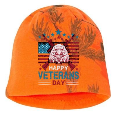 America Eagle Military Patriotic Veterans Day Gift Kati - Camo Knit Beanie