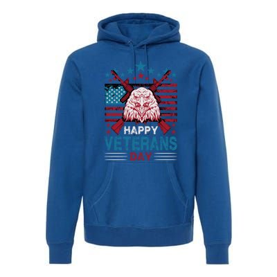 America Eagle Military Patriotic Veterans Day Gift Premium Hoodie