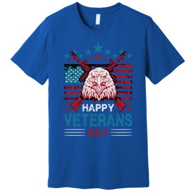 America Eagle Military Patriotic Veterans Day Gift Premium T-Shirt