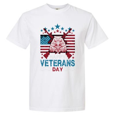 America Eagle Military Patriotic Veterans Day Gift Garment-Dyed Heavyweight T-Shirt