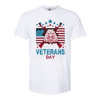 America Eagle Military Patriotic Veterans Day Gift Softstyle CVC T-Shirt