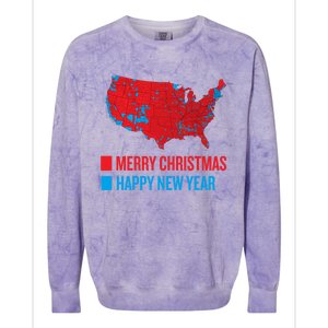 Accurate Election Map Merry Christmas Happy New Year Trump Gift Colorblast Crewneck Sweatshirt