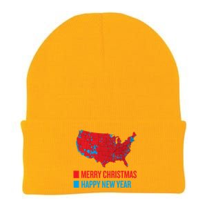 Accurate Election Map Merry Christmas Happy New Year Trump Gift Knit Cap Winter Beanie