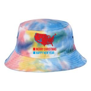 Accurate Election Map Merry Christmas Happy New Year Trump Gift Tie Dye Newport Bucket Hat