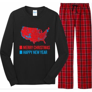 Accurate Election Map Merry Christmas Happy New Year Trump Gift Long Sleeve Pajama Set