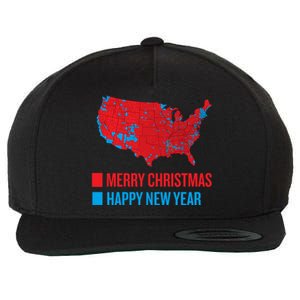 Accurate Election Map Merry Christmas Happy New Year Trump Gift Wool Snapback Cap