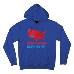 Accurate Election Map Merry Christmas Happy New Year Trump Gift Hoodie