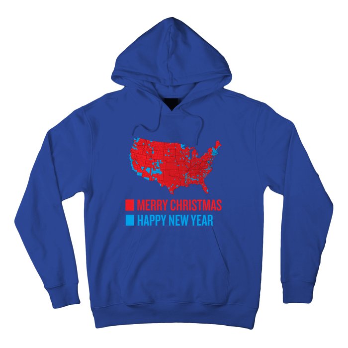 Accurate Election Map Merry Christmas Happy New Year Trump Gift Hoodie