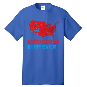 Accurate Election Map Merry Christmas Happy New Year Trump Gift Tall T-Shirt