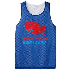 Accurate Election Map Merry Christmas Happy New Year Trump Gift Mesh Reversible Basketball Jersey Tank