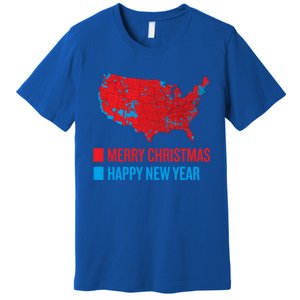 Accurate Election Map Merry Christmas Happy New Year Trump Gift Premium T-Shirt