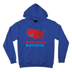 Accurate Election Map Merry Christmas Happy New Year Trump Gift Tall Hoodie