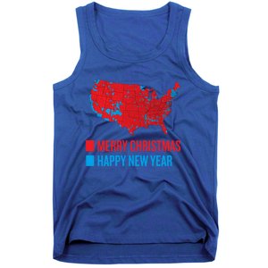 Accurate Election Map Merry Christmas Happy New Year Trump Gift Tank Top