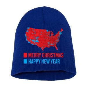 Accurate Election Map Merry Christmas Happy New Year Trump Gift Short Acrylic Beanie